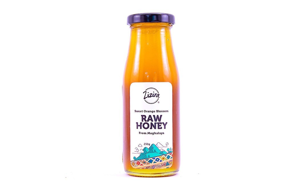 Zizira Sweet Orange Blossom Raw Honey From Meghalaya   Bottle  250 grams